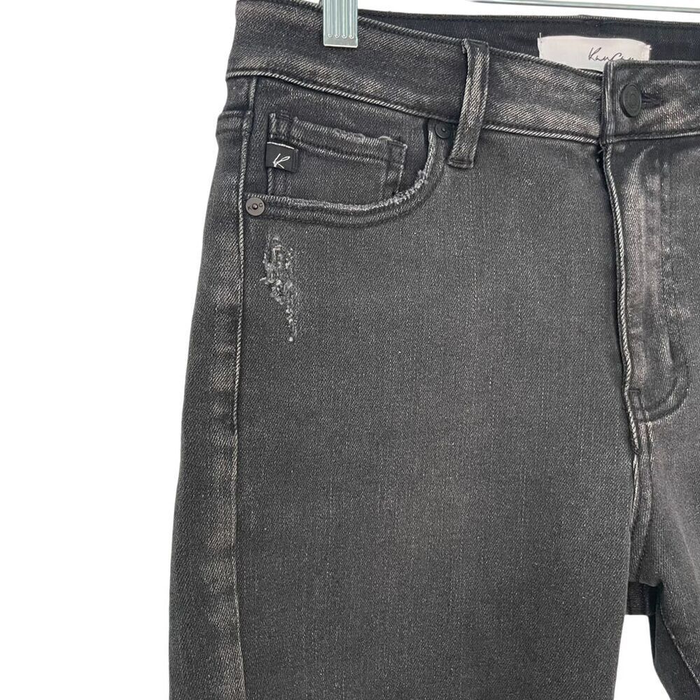 Kancan Women's High Rise Bermuda Shorts Black Distressed Stretch Size 9 - Picture 2 of 6